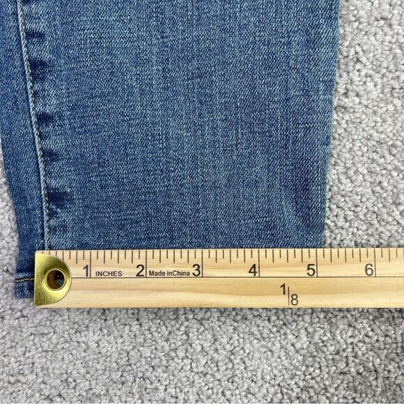 Gap Best Girlfriend Jeans Women's 26 Blue Slim Straight Mid-Rise Distressed - Picture 10 of 11